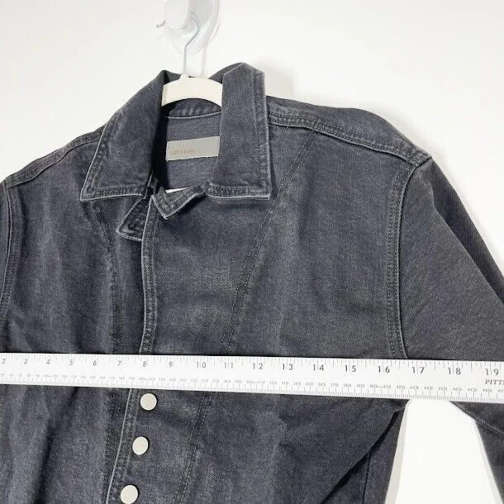 GRLFRND Womens Black Margo Denim Dress Button Distressed Stretch Dress Sz Small - Picture 5 of 11